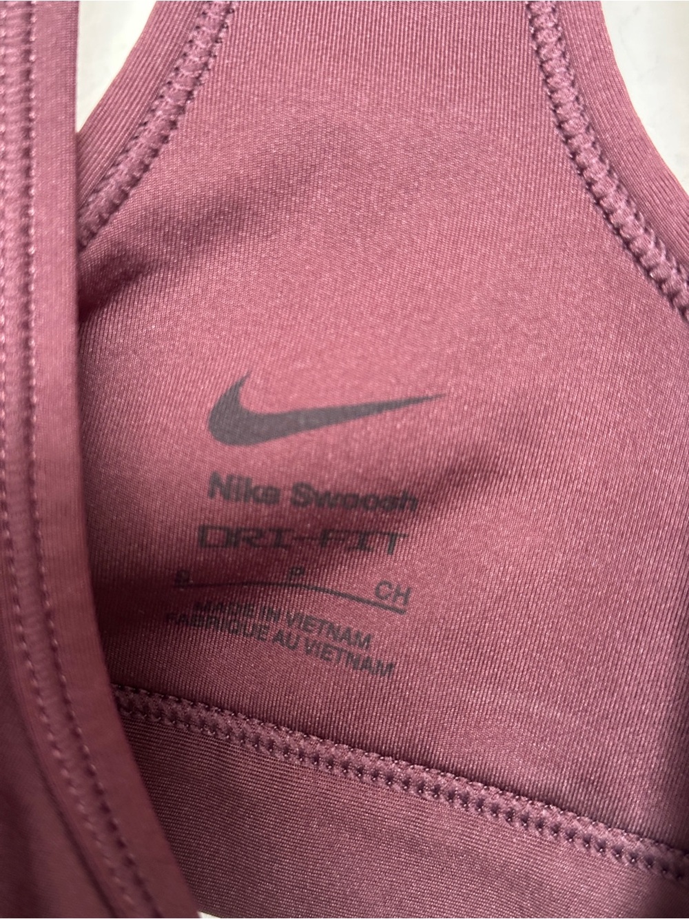 Nike Dri-FIT Small Swoosh Brown Padded Racerback Sports Bra - Picture 8 of 8